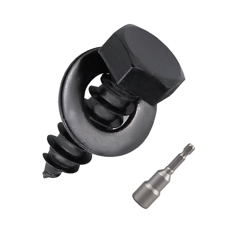RoyceMart 20-Sets 5/16 x 1-1/4" Black Hex Head Lag Screws & Flat Washers, Heavy Duty Wood Lag Screws, 304 Stainless Steel (18-8), 5/16" Bolt - Image 1